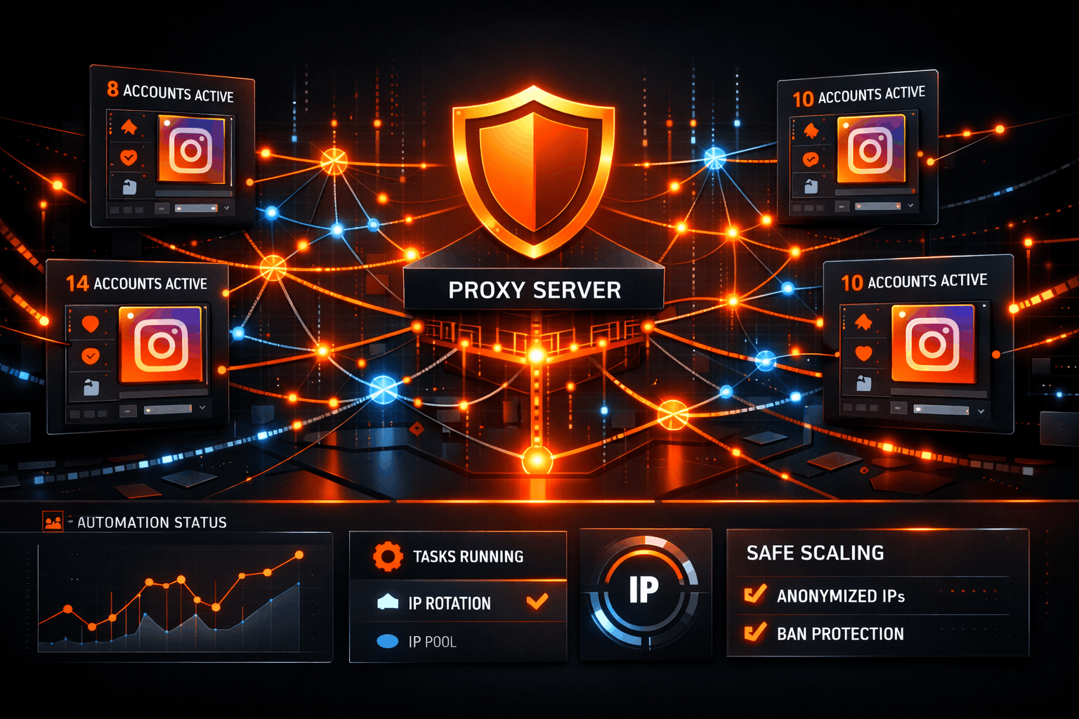 residential proxy network infrastructure for Instagram bot automation